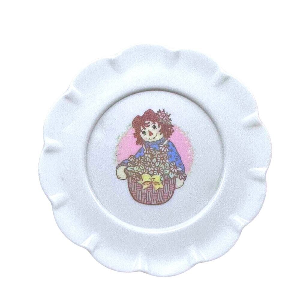Tootsie Toy Raggedy Ann Doll Flower Basket Plate Small Decorative Trinket Dish
